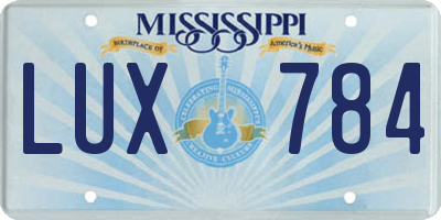 MS license plate LUX784