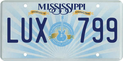MS license plate LUX799