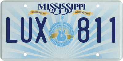 MS license plate LUX811