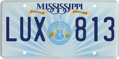 MS license plate LUX813