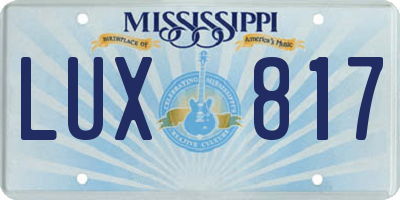 MS license plate LUX817