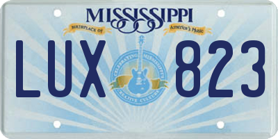 MS license plate LUX823