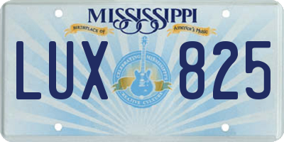 MS license plate LUX825