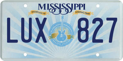 MS license plate LUX827