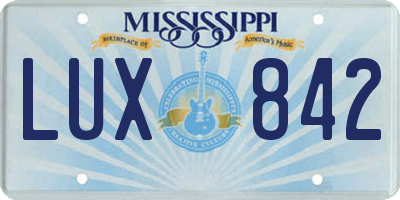 MS license plate LUX842