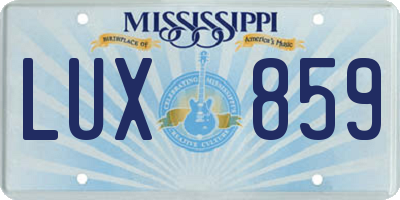 MS license plate LUX859