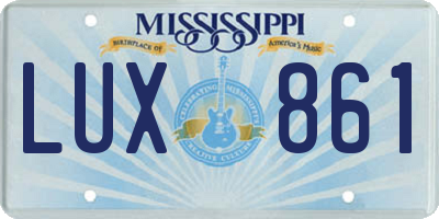 MS license plate LUX861