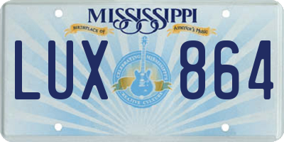 MS license plate LUX864