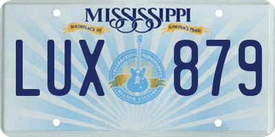 MS license plate LUX879