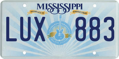 MS license plate LUX883