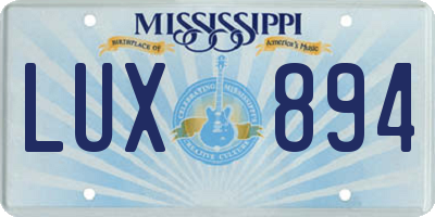 MS license plate LUX894