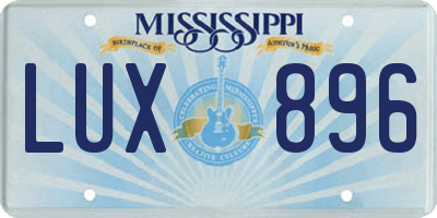 MS license plate LUX896