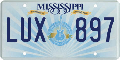 MS license plate LUX897