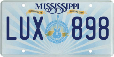 MS license plate LUX898