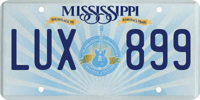 MS license plate LUX899