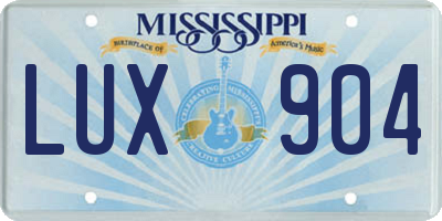 MS license plate LUX904