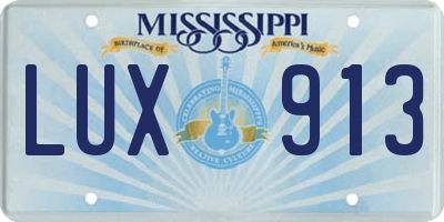 MS license plate LUX913
