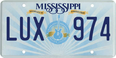 MS license plate LUX974