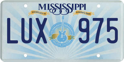 MS license plate LUX975
