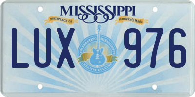 MS license plate LUX976