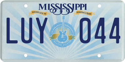 MS license plate LUY044