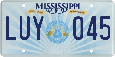 MS license plate LUY045