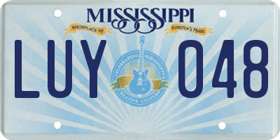 MS license plate LUY048