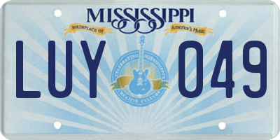 MS license plate LUY049