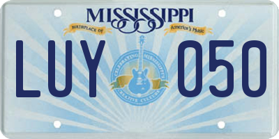 MS license plate LUY050