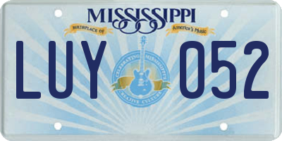 MS license plate LUY052
