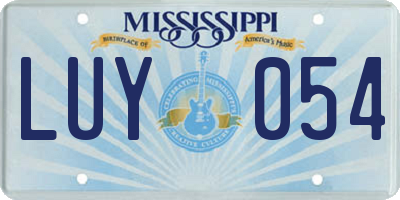 MS license plate LUY054