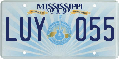 MS license plate LUY055