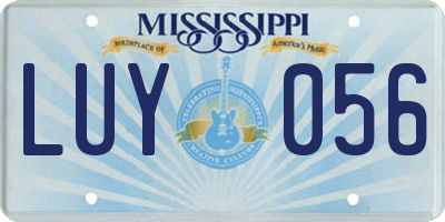 MS license plate LUY056