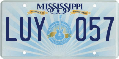 MS license plate LUY057