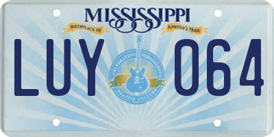MS license plate LUY064
