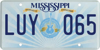 MS license plate LUY065