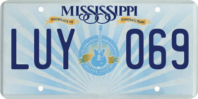 MS license plate LUY069