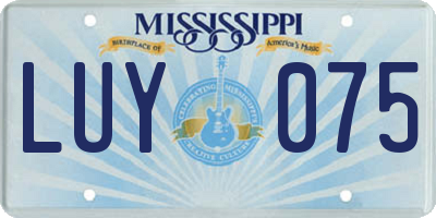 MS license plate LUY075