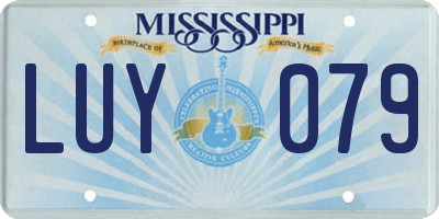 MS license plate LUY079
