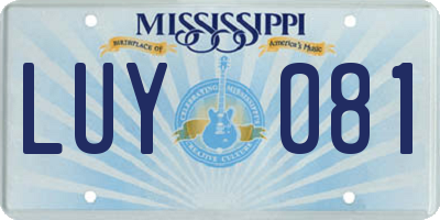 MS license plate LUY081