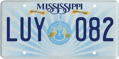 MS license plate LUY082