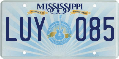 MS license plate LUY085