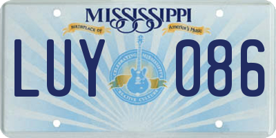 MS license plate LUY086