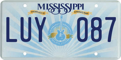 MS license plate LUY087