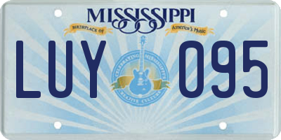 MS license plate LUY095