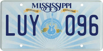 MS license plate LUY096