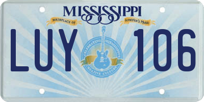 MS license plate LUY106