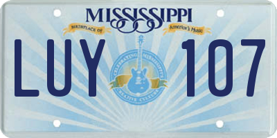 MS license plate LUY107