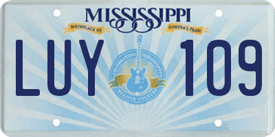 MS license plate LUY109