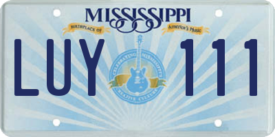 MS license plate LUY111